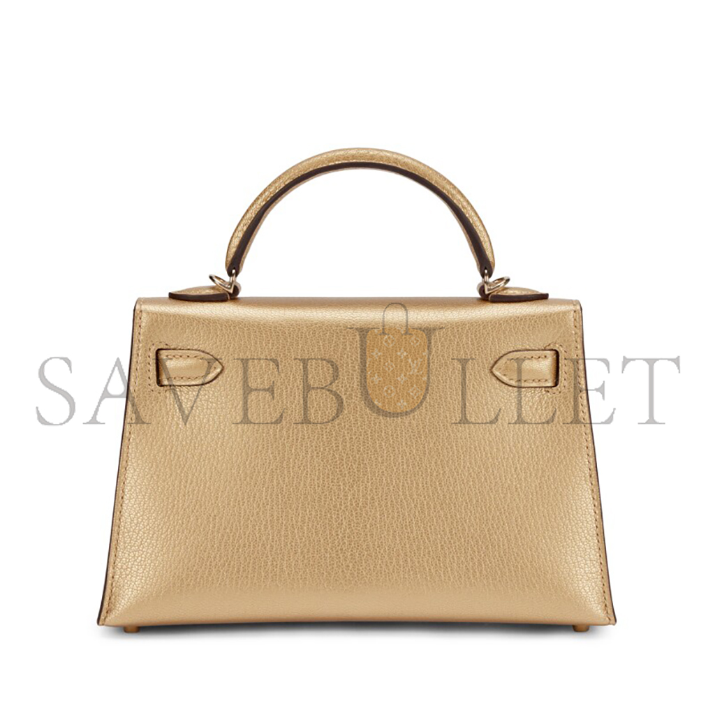 HERMÈS MASTER CHAMKILIGHT METALLIC MINI KELLY II PERMABRASS HARDWARE (19*12*5.5cm)